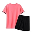 thumbnail image 3 of KPOPLK Boys Athletic Shorts and Performance T-Shirt Summer Teen Boy Crew Neck Short Sleeve Clothes Outfit Set, Kids Size 11-12 Years,Pink, 3 of 3