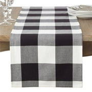 SARO 9025.R1672B 16 x 72 in. Rectangle Cotton Table Runner with Buffalo Plaid Pattern  Red