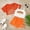 Orange, variant on VOUZZA Girls Summer Outfit 3-Piece Set Solid Mesh Short Sleeve Tee Letter Print Cami Top and Running Shorts Tracksuit