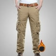 thumbnail image 2 of IROINNID Cargo Pants for Men Savings Casual Outdoor Relaxed Fit Sweatpants Full Length Military Cotton Pants with Multi-pockets,Khaki, 2 of 9