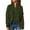 Army Green, variant on IROINNID Womens Sweater Quarter Zip V-Neck Pullover Sweater Solid Color Leisure Mid-Length Long Sleeve Ruched Blouse Tops