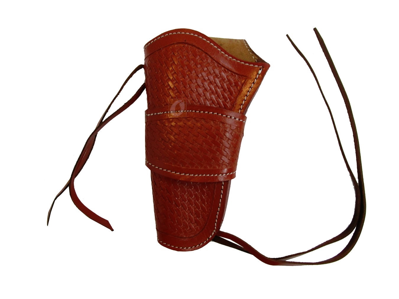 Leather Holster Long Barrel OWB Revolver Pistol Fit Basket Tooled Red - Left Hand
