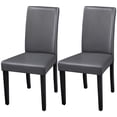 thumbnail image 4 of Yaheetech Faux Leather Dining Room Chairs with Rubberwood Legs, Set of 2, Dark Gray, 4 of 7