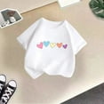 thumbnail image 2 of Hauts et T-Shirts pour Filles, Mignon Imprimé Graphique, Col Rond, Manches Courtes, pour l'Été, Tenue Décontractée, 2 of 4