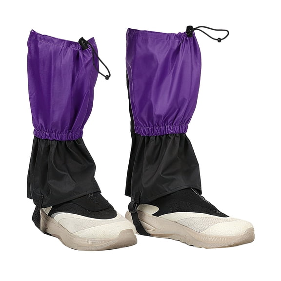Leg Gaiters, Snow Gaiters for Hiking Waterproof Snow Boot Guards for Snowshoeing Hiking, 14" & Purple