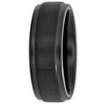 thumbnail image 5 of Brilliance Fine Jewelry Men's Black Tungsten Step Edge Satin Comfort Fit 8MM Wedding Band - Mens Ring, 5 of 5
