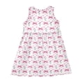 thumbnail image 3 of Girls Dress Plaid Bow Heart Flower Sleeveless Dress for Girls Hem A-Line Casual Sundress, 3 of 7