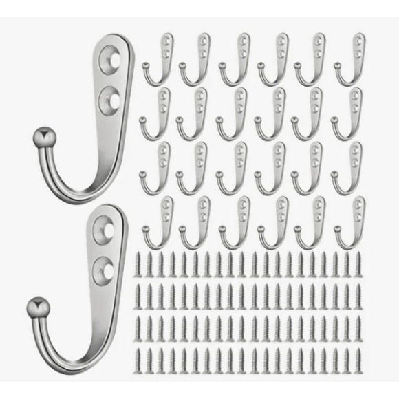 50 Pzs Xtellar Gancho Perchero Colgador Pared Organizador Color Plata