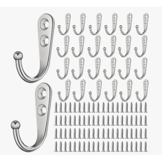50 Pzs Xtellar Gancho Perchero Colgador Pared Organizador Color Plata