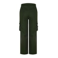 thumbnail image 4 of Chiccall Mens Cargo Pants with Zipper Pockets Elastic Waist Drawstring Training Sweatpants Loose Summer Beach Joggers Army Green S, 4 of 5