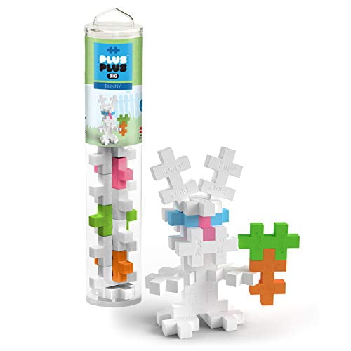 Plus-Plus BIG - Instructed Play STEM Creative Toy Building Block Building Set for Kids- 15 Pc Bunny