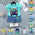 thumbnail image 6 of Gerichy Toddler Boys Toddler Boy Summer Outfits Short Sleeve T Shirt Tops Casual Shorts Sets Baby 2T 3T 4T 5T Clothes 6PC, 6 of 7