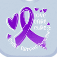 thumbnail image 4 of Inktastic Love, Care, Cure Cystic Fibrosis Awareness Purple Ribbon Boys or Girls Baby Bib, 4 of 4