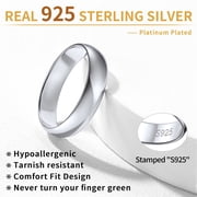 ChicSilver 925 Sterling Silver Ring for Men and Women, 5mm Wide Band Ring, Classic Wedding Band, Minimalist Unisex Jewelry Ring, Comfort Fit Silver Ring for Everyday Wear