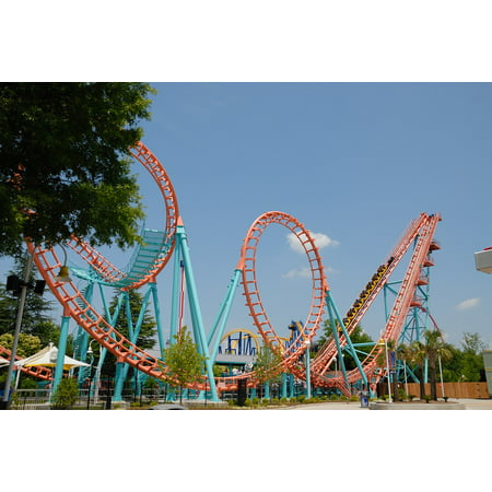 Canvas Print Roller Coaster Fun Ride Amusement Coaster Park Stretched Canvas 10 x