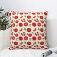 thumbnail image 4 of Pofeuu Fresh Red Tomato Print Double-sided plush pillowcase Square Throw Pillow Covers Pillows Cover for Living Room Bedroom Sofa Couch Cushion Cover（No pillow core）-20"x20", 4 of 7