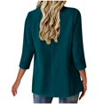 thumbnail image 3 of GILIGEGE Women's Oversized Solid‑Color Blazer Jacket,Long‑Sleeve Lapel‑Collar Button‑Down Suit Outerwear with Side Pockets,Trendy Business‑Casual Dressy Coat for Office Work Daily Blackish Green L, 3 of 8