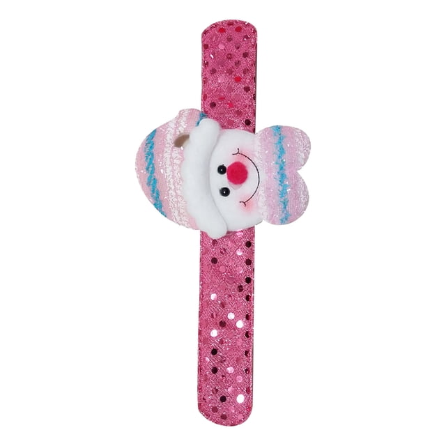 Fiudx Pulseras Navideñas con Diseño de Papá Noel y Muñeco de Nieve, de Terciopelo Suave y Cómodas, Ideales para Fiestas Navideñas, de 24 Cm (9-3/4 Pulgadas), 1 Unidad.
