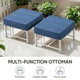 thumbnail image 7 of Opohoro Outdoor Patio Ottomans Set of 2, with 5" Thick Cushions, Blue, 7 of 7