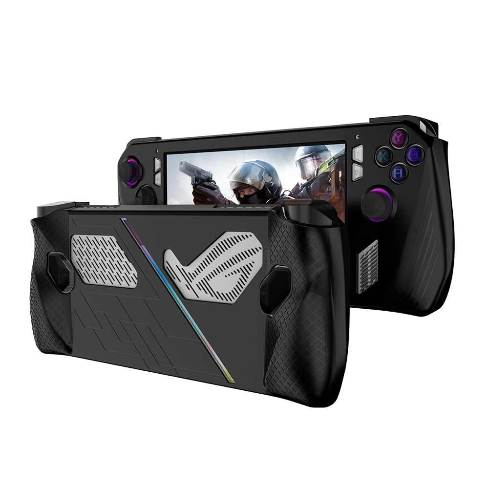 EDFRWWS Silicone/TPU Game Console Cover with Bracket for Asus Rog Ally