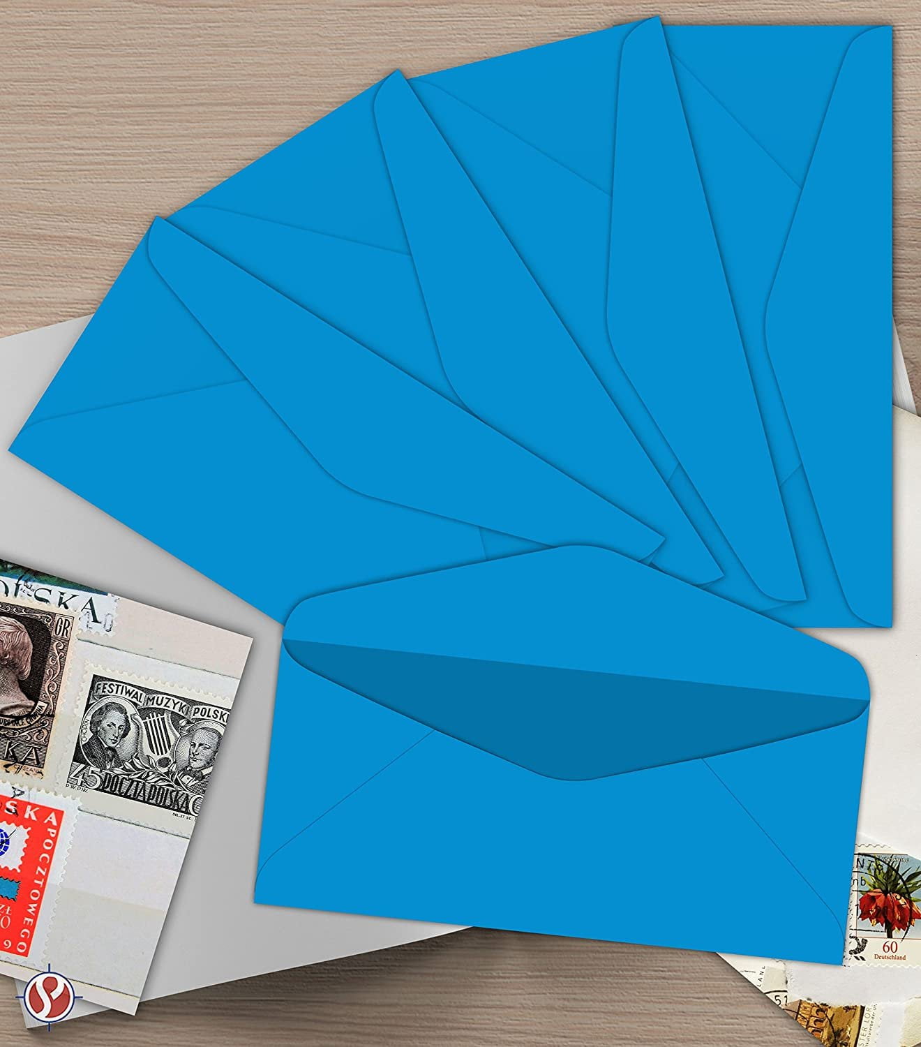 Blue Bright Color #10 Envelopes - Great for Mailing Letters, Business Memos, Invitations, Invoices, Bills | 4 1/8" x 9 1/2" | 50 Envelopes