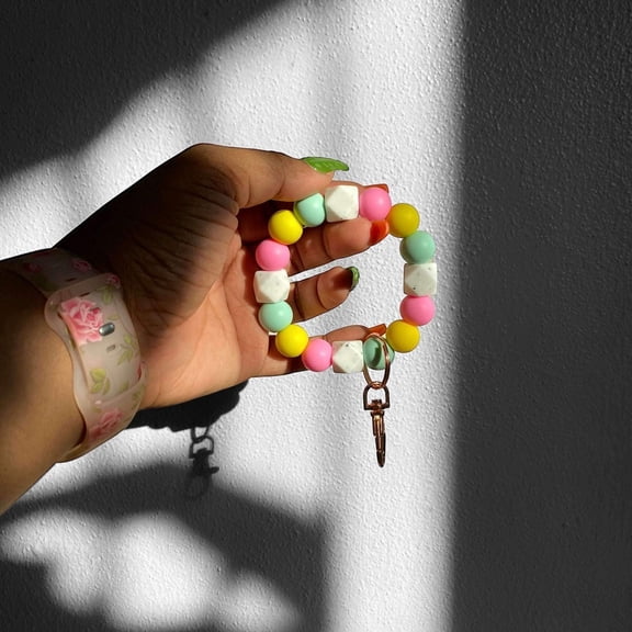 Aesthetic Vibes Chunky Silicone Beaded Keychain
