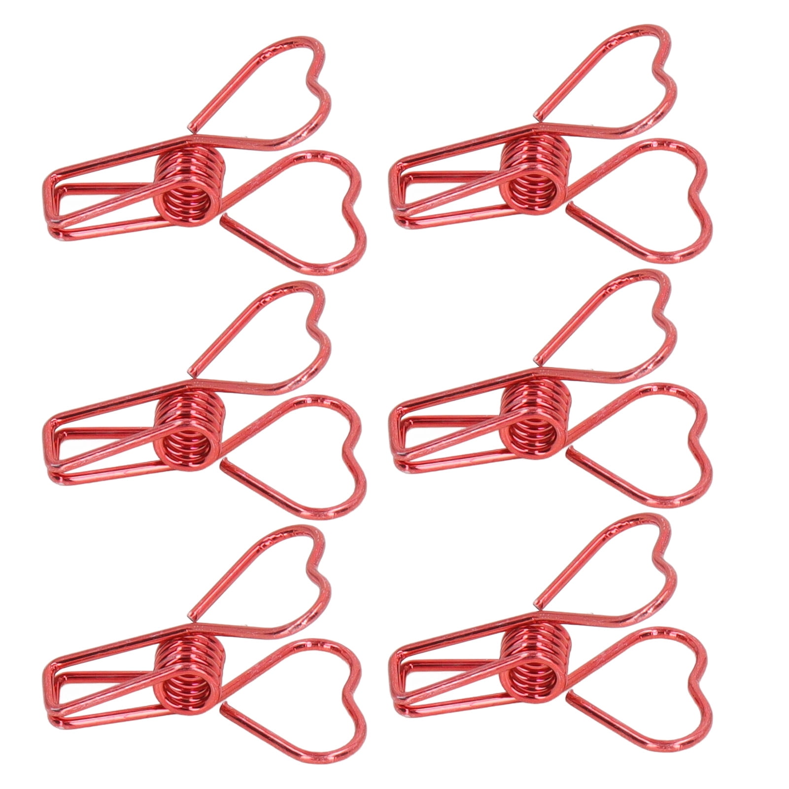 Yajisi 100Pcs Metal Heart Shape Hollow Binder Clips for Office Documents, Certificates, Tickets, Small Paper Clamps, Red