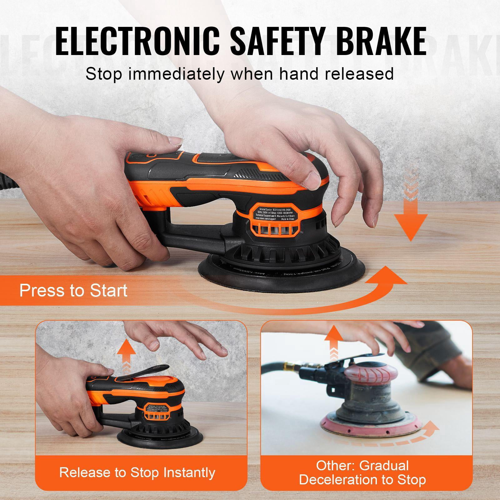 Brushless Orbital Sander 5 Inch 6 Inch 10000 RPM 6 Speed