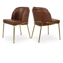 Meridian Furniture Jagger Brown Faux Leather Dining Chair - Set of 2
