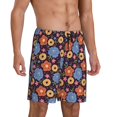 thumbnail image 2 of Fotbe Leaves Flower Pajama Shorts for Men, Men's Pajama Bottoms, Sleepwear,Short Pajama Pants-Small, 2 of 9