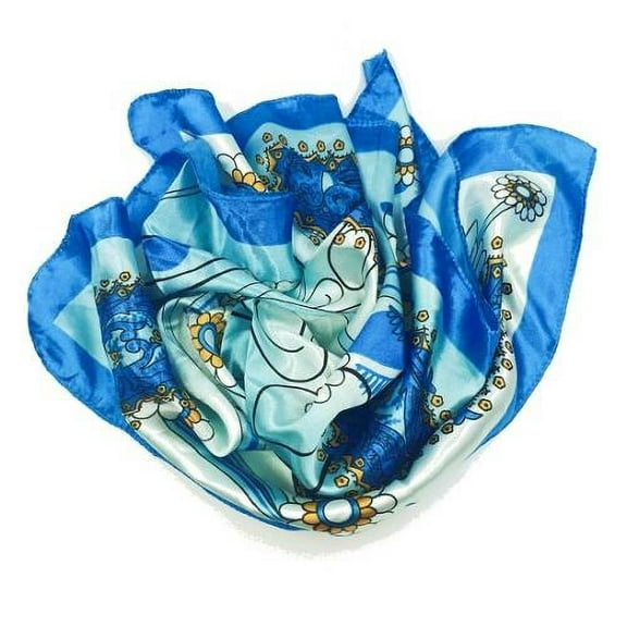 Women Elegant Abstract Blue Scarf