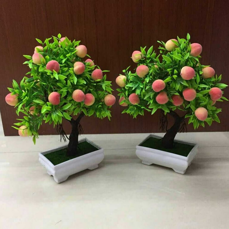 Walbest 1Pc 10.63" Potted Artificial Peach Fruit Tree Bonsai Home Garden  Desktop Decor Prop - Walmart.com