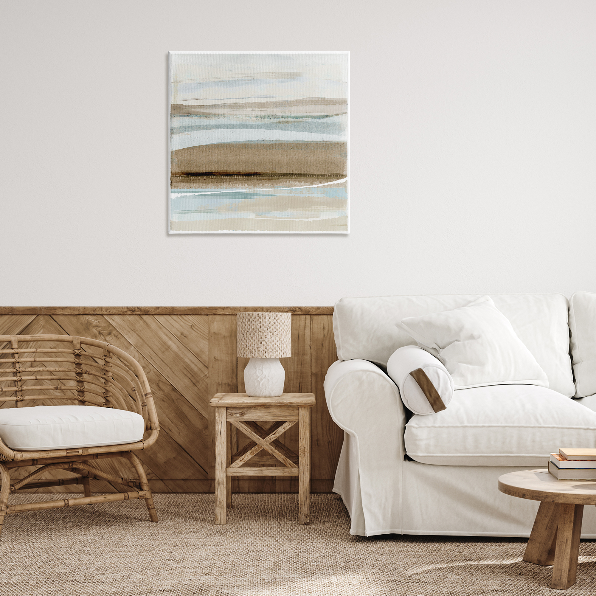 Stupell Industries Soft Winter Sands Abstract Painting Gallery Wrapped Canvas Art Print Wall Art, 30 x 30