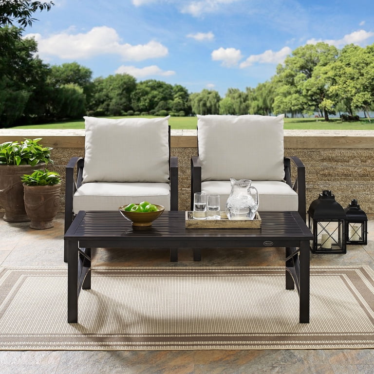 Crosley Furniture Kaplan 3 Pc Outdoor Seating Set With Oatmeal
