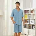 thumbnail image 4 of Vulcanodon Mens Pajama Set, Bamboo Viscose Button-up PJS for Men?Grey Blue, Large?, 4 of 8
