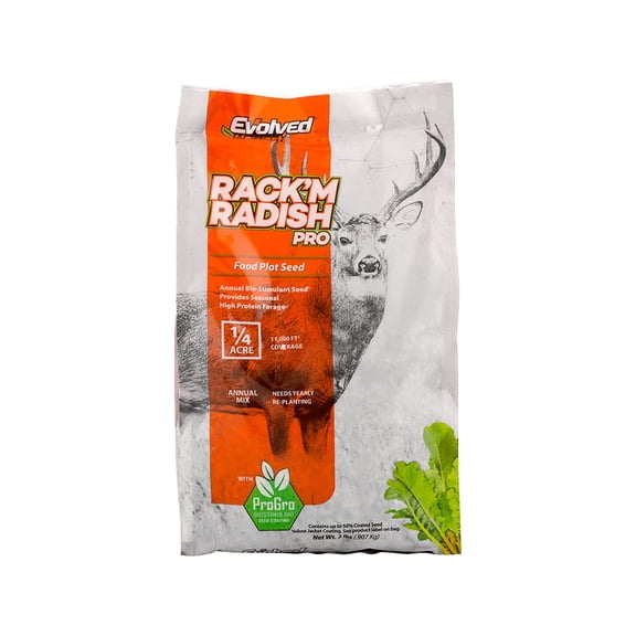 Evolved Harvest Rack'M Radish Pro Flavour Food Plot S??d with Biostimulant Coating - High-Protein & Nutrients Forage for Deer