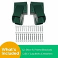 thumbnail image 6 of Jungle Gym Kingdom A-Frame 2 Brackets 3" for Swing Beam Set, Green, 6 of 9
