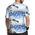 thumbnail image 2 of Wukai Christmas Snowman In The Snow Print Men's Short-Sleeved Mesh T-Shirt,Quick-Dry Short Sleeve Workout T-Shirt-Large, 2 of 8