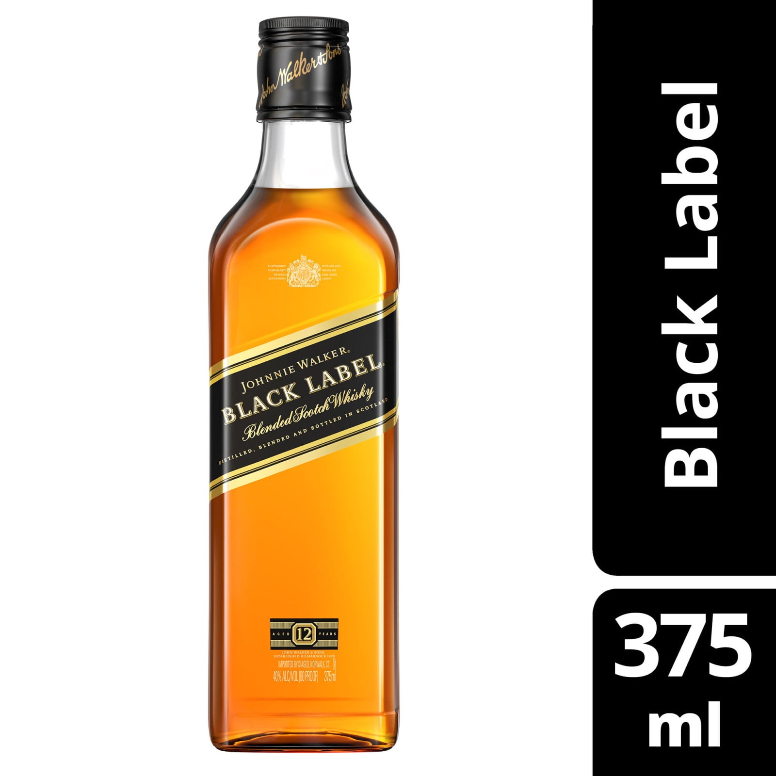 Walker Scotch 375 Johnnie ml, Blended 40% Label Black Whisky, ABV