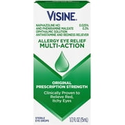 Visine Allergy Eye Relief Multi-Action Antihistamine and Redness Reliever Eye Drops, 0.5 oz, 6 Pack