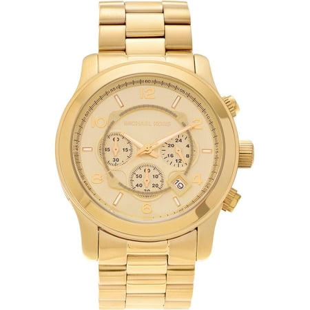 Michael Kors Men's Gold-Tone Stainless Steel MK8077 Chronograph Dress Watch, Bracelet