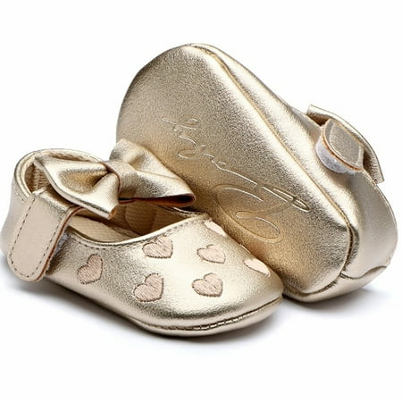 

JDEFEG 6-12 Month Shoes Baby Princess Toddler Shoes Toddler Bow Soft Cute Girls Walk Leather First Kid Baby Shoes Toddler Boy Shoes Pu Gold 11