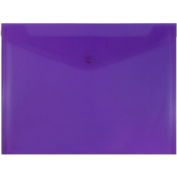 JAM Paper Plastic Envelopes with Snap Closure, Letter Booklet, 9 3/4 x 13, Purple, 3/Pack
