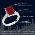 thumbnail image 2 of Gem Stone King 4.06 Cttw Red Created Ruby and White Created Sapphire Engagement Ring for Women | 925 Sterling Silver | Emerald Cut 10X8MM | Available in Size 5, 6, 7, 8, 9), 2 of 7