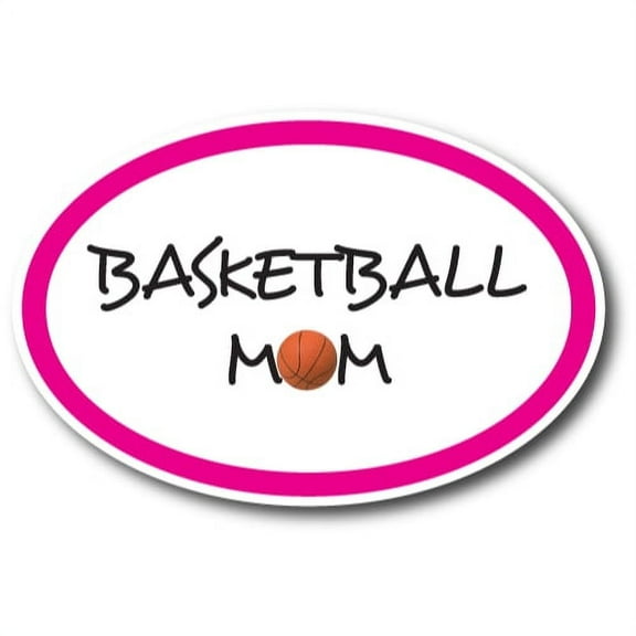 Magnet Me Up Basketball Mom Sports Pink Oval Magnet Decal, 4x6 In, Vinyl Automotive Magnet