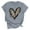 Gray, variant on Valentines Day Shirt Women Leopard Love Heart Print Tshirt Short Sleeve Crew Neck Casual Loose Tee Tops