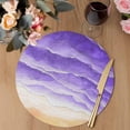 thumbnail image 3 of Purple Beach Coastal Round 13 Inch Placemats Set of 2, Summer Nautical Seaside Ocean Ombre HeatResistant Non Slip Place Mats for Dining Table, Wipeable Braided Kitchen Table Mats for Housewarming, 3 of 9