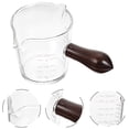 thumbnail image 3 of Double Spout Measuring Cup Wooden Handle Milk Cup Espresso Cup Glass Coffee Measure Cup, 3 of 7