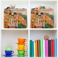thumbnail image 6 of Yayeee Canvas Storage Basket with Handles for Shelves Fabric Bins Closet Organizer, Pink Cityscape Painting, 6 of 8