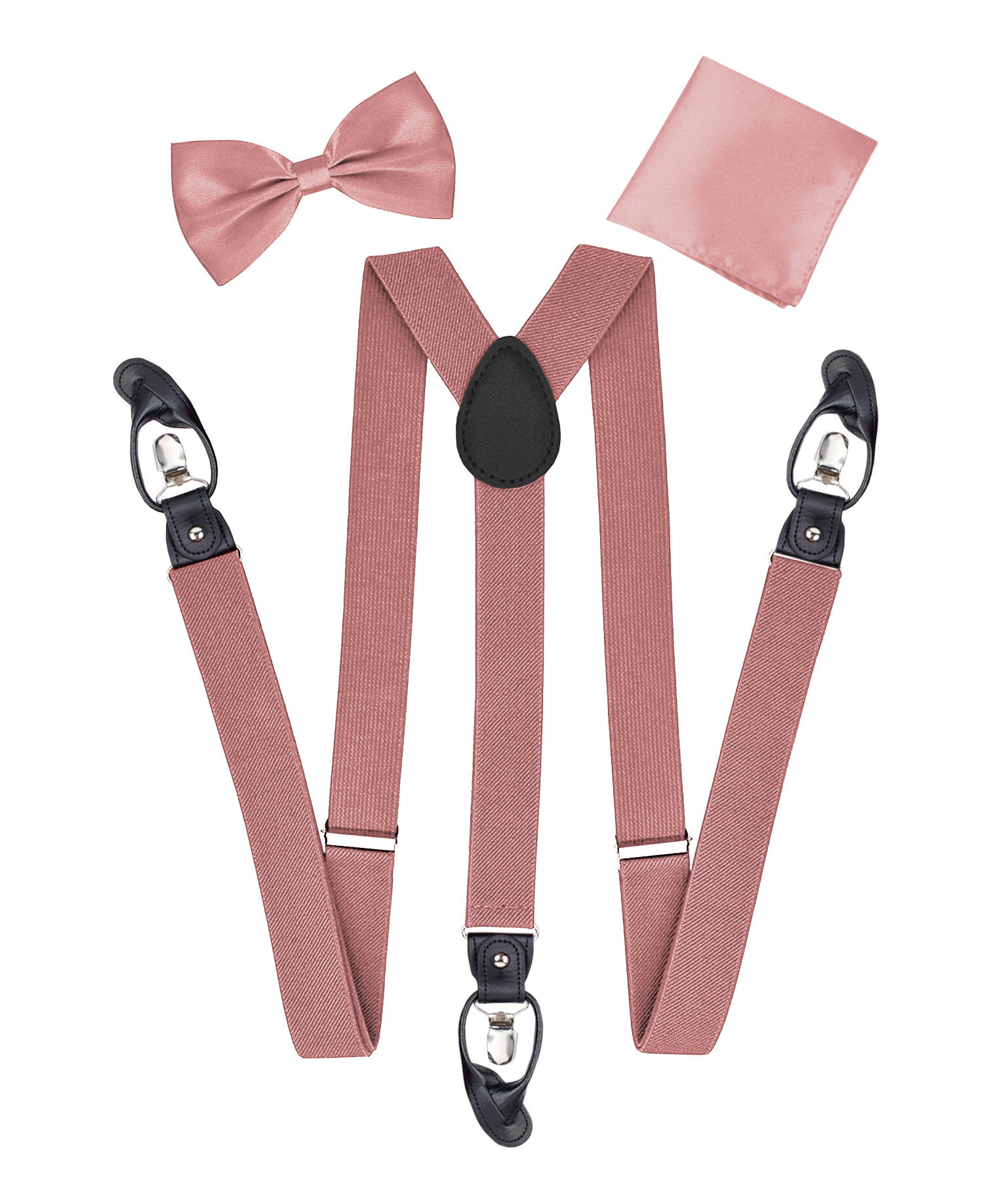Berlioni Italy Formal Tuxedo Bow Tie Convertible Suspenders Hanky Gift Box  Set(Blush) - Walmart.com